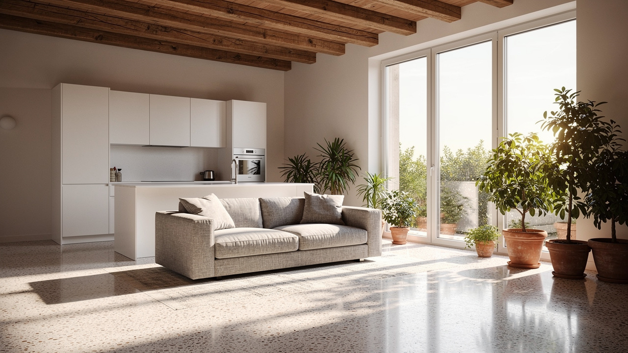 Appartamento moderno efficiente classe energetica nZEB interni luminosi