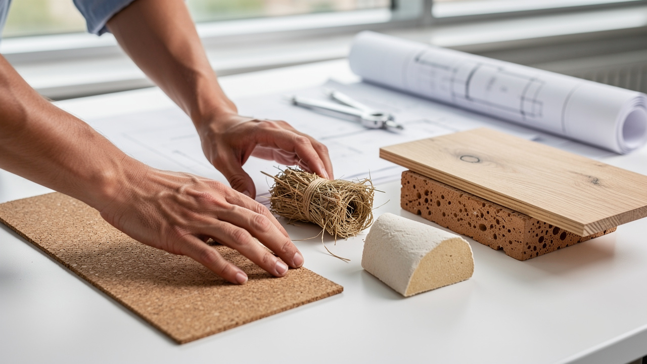 Campioni di materiali ecocompatibili per edilizia sostenibile