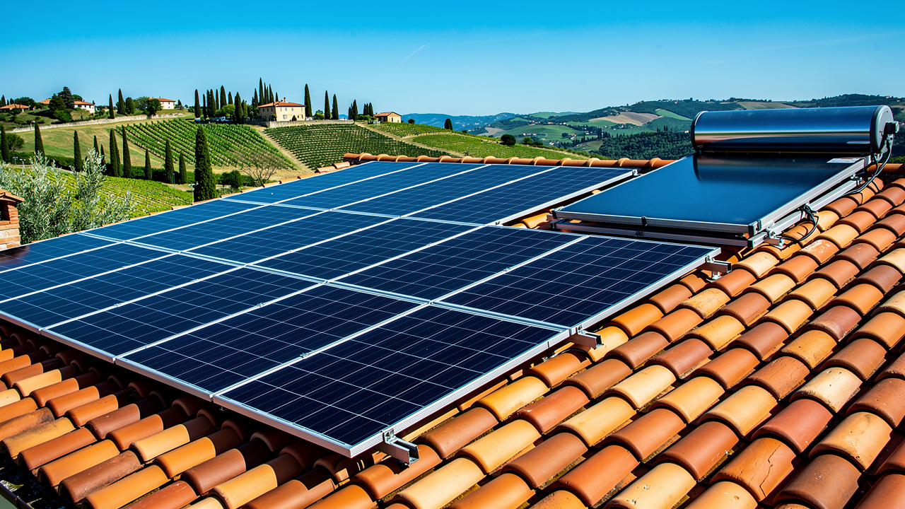 Pannelli fotovoltaici sul tetto di casa classe A4