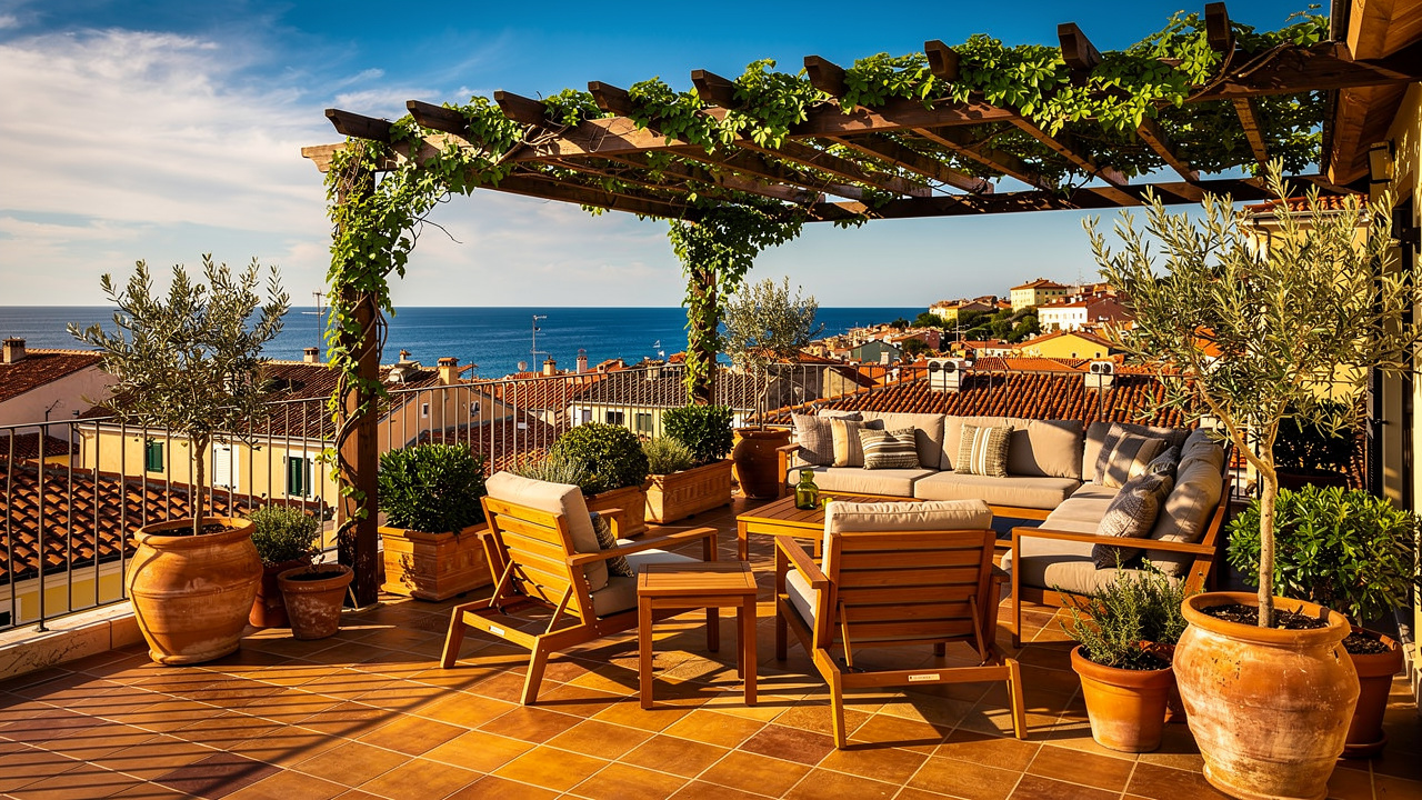 Terrazzo panoramico con vista mare su appartamento Ancona